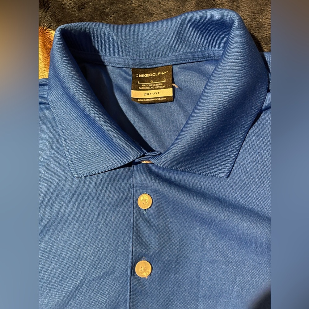 Nike Golf Dri-Fit Polo Shirt Blue - US Bank Embroidered- Mens Size Large - Picture 3 of 7